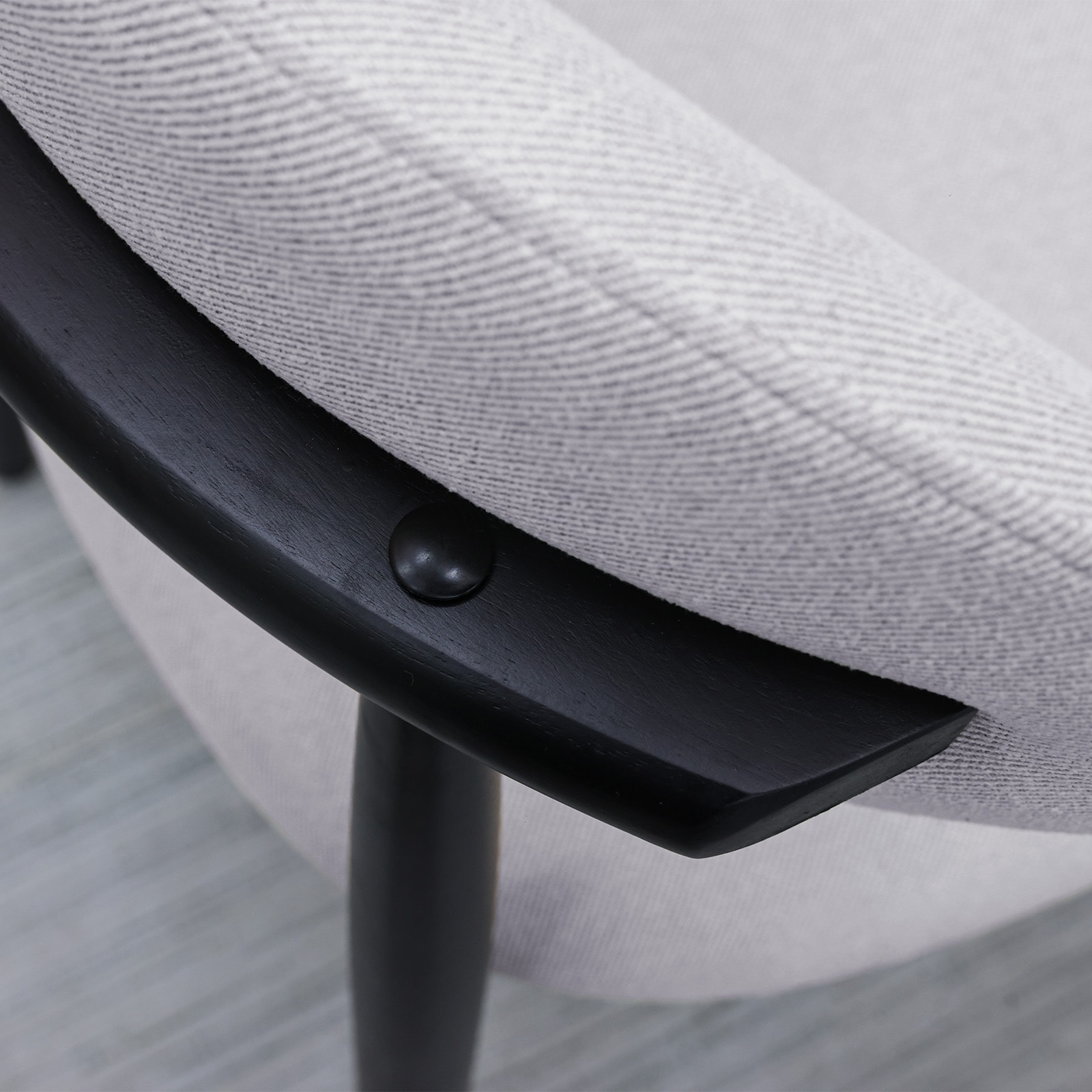 Washed Blue Cotton-Linen Fabric Upholstered Dining Chair With Black Solid Wood Legs, Armless Chair Set Of 4 For Kitchen, Restaurant, Living, Meeting Room_voghion.com